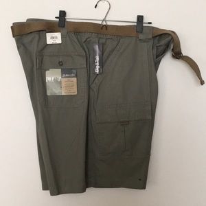Men's olive green cargo shorts